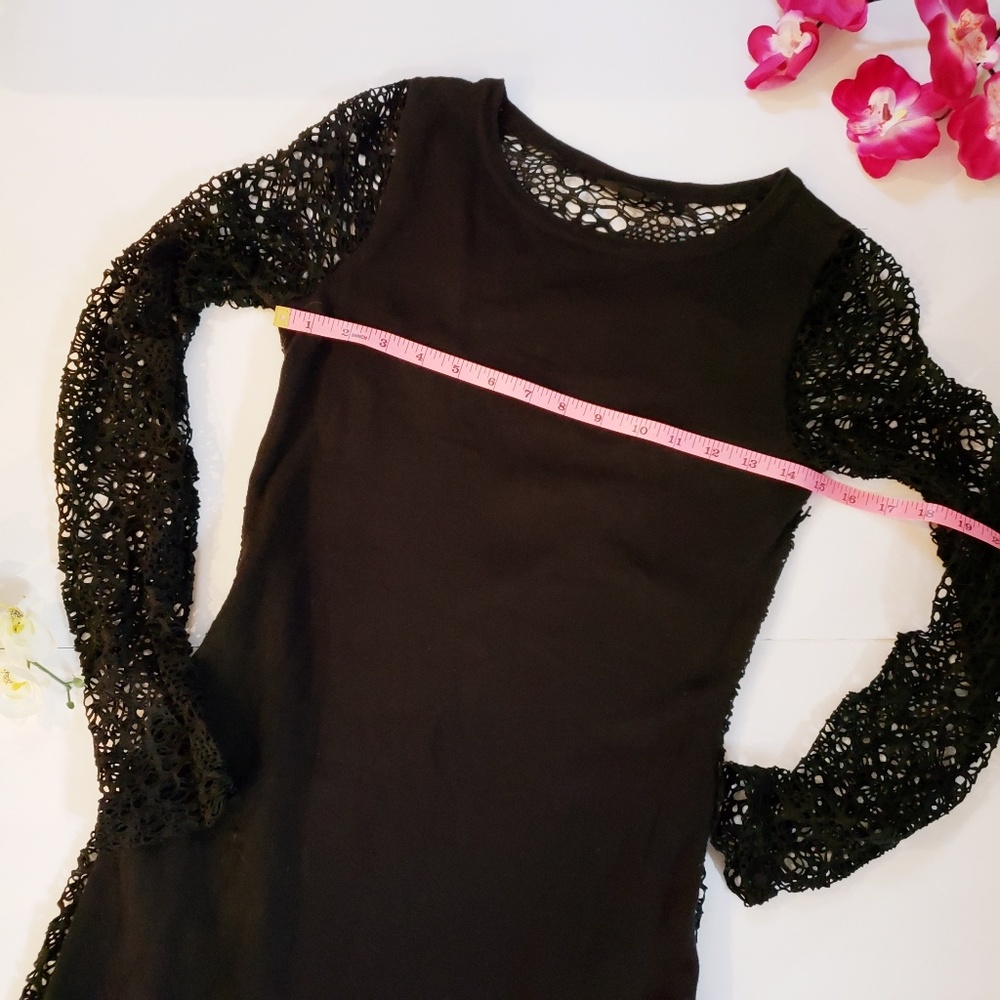 Topshop Long Sleeve Dress with V Neck Back - Picture 6 of 8